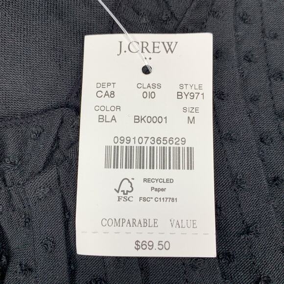 J Crew NWT Blouse Sleeveless Ruffle Neckline Black Size M - Picture 10 of 11